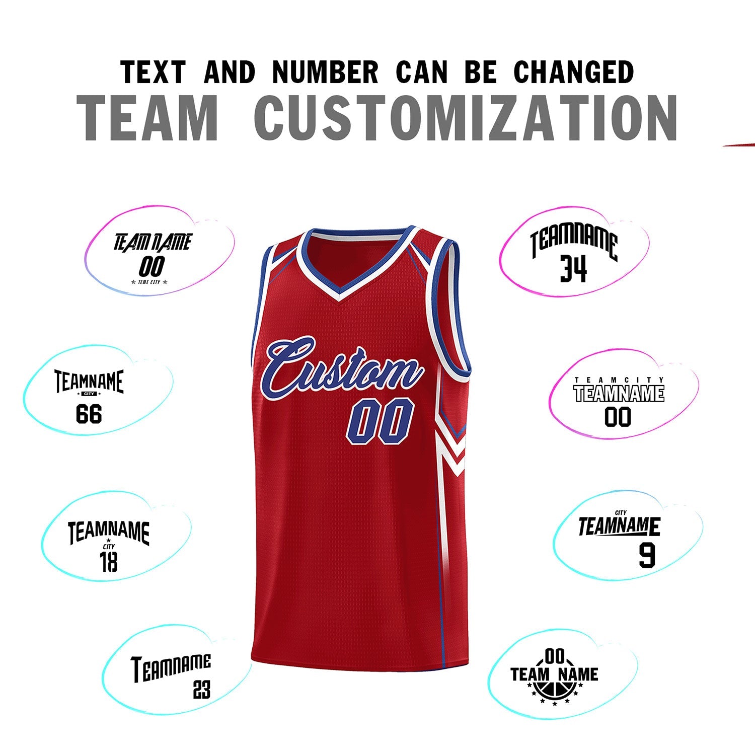 Custom Red Arrow Graffiti Pattern Sports Uniform Basketball Jersey