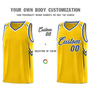 Custom Gold Arrow Graffiti Pattern Sports Uniform Basketball Jersey