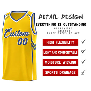 Custom Gold Arrow Graffiti Pattern Sports Uniform Basketball Jersey