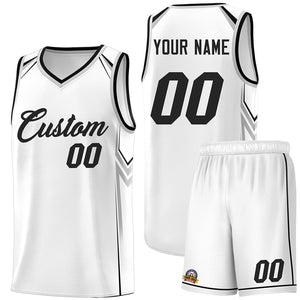 Custom White Arrow Graffiti Pattern Sports Uniform Basketball Jersey