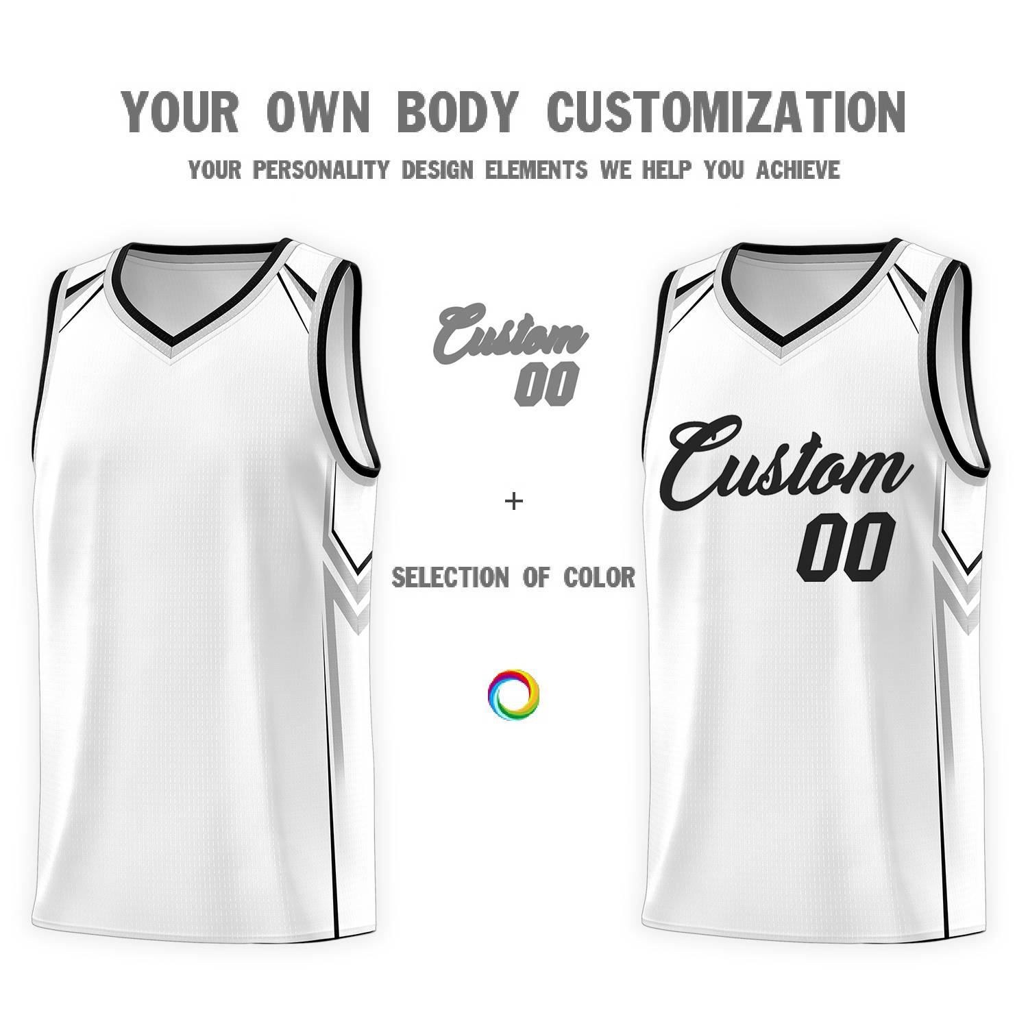 Custom White Arrow Graffiti Pattern Sports Uniform Basketball Jersey