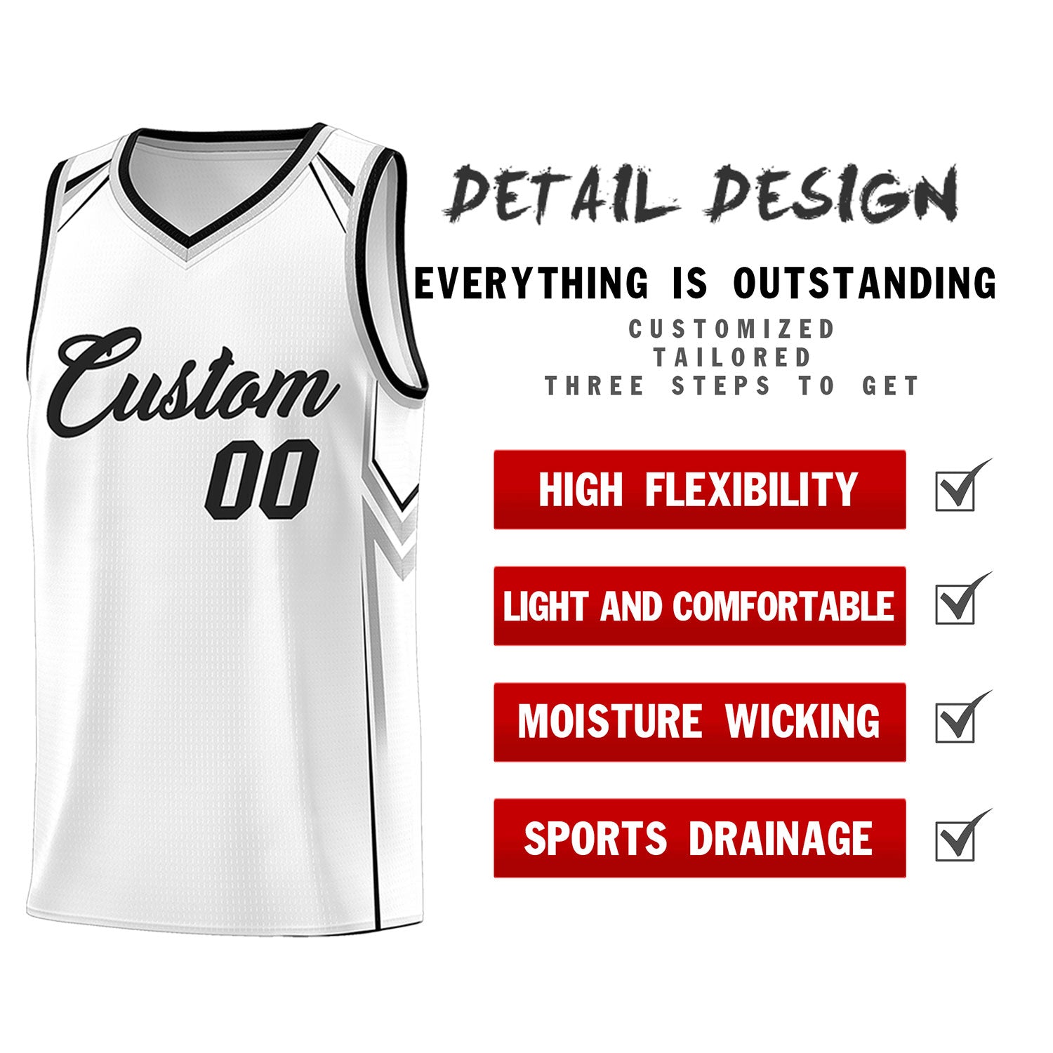 Custom White Arrow Graffiti Pattern Sports Uniform Basketball Jersey