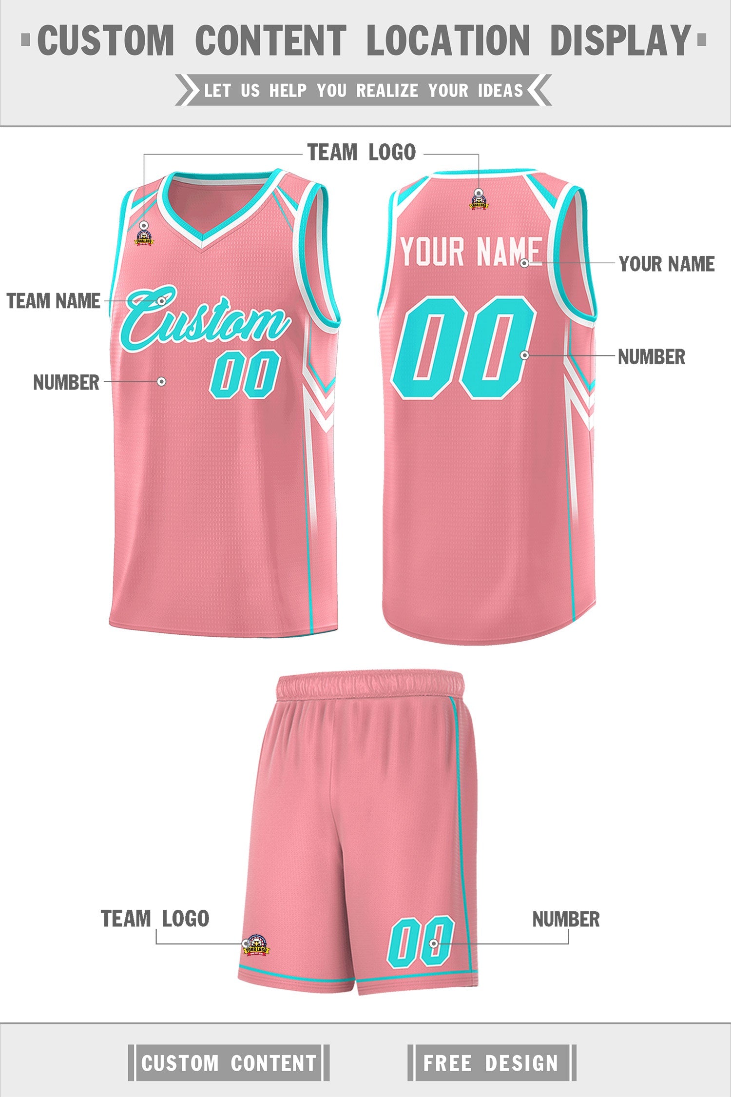 Custom Light Pink Arrow Graffiti Pattern Sports Uniform Basketball Jersey