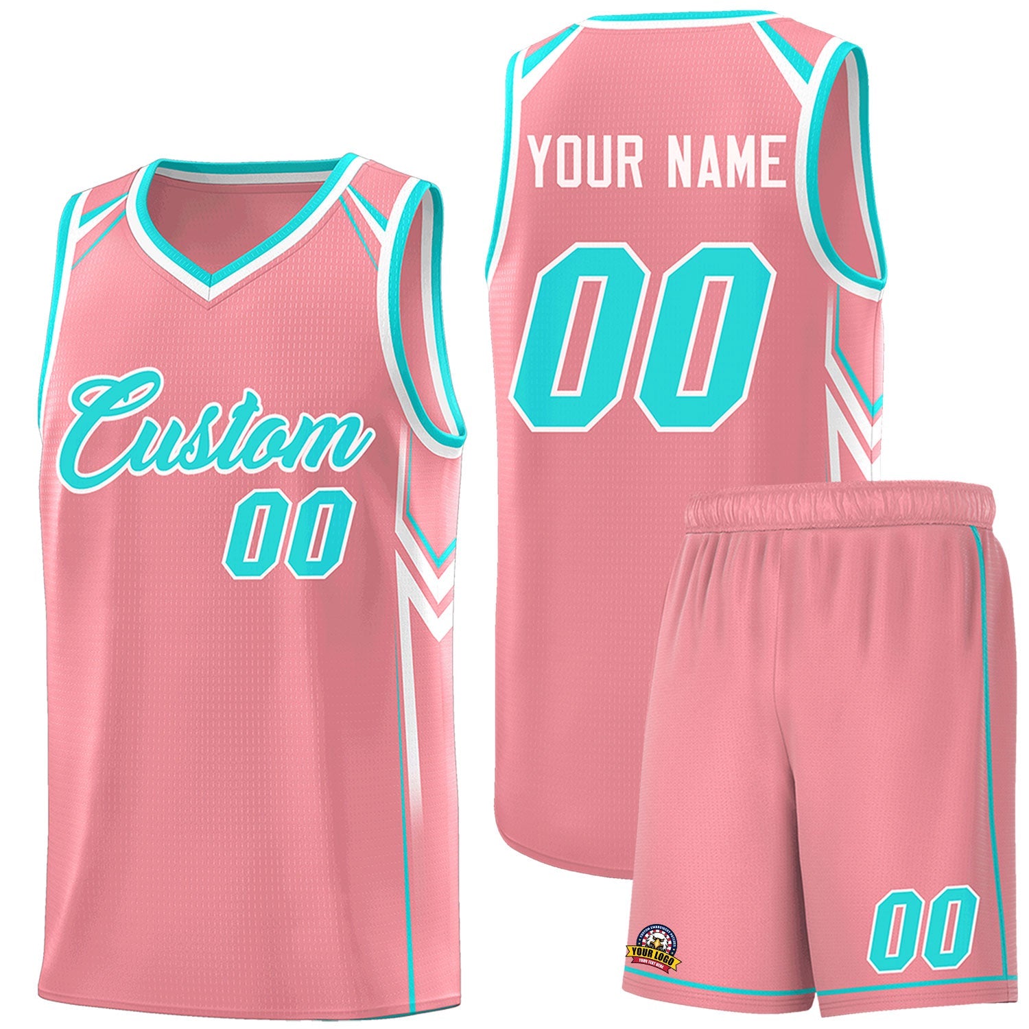 Custom Light Pink Arrow Graffiti Pattern Sports Uniform Basketball Jersey