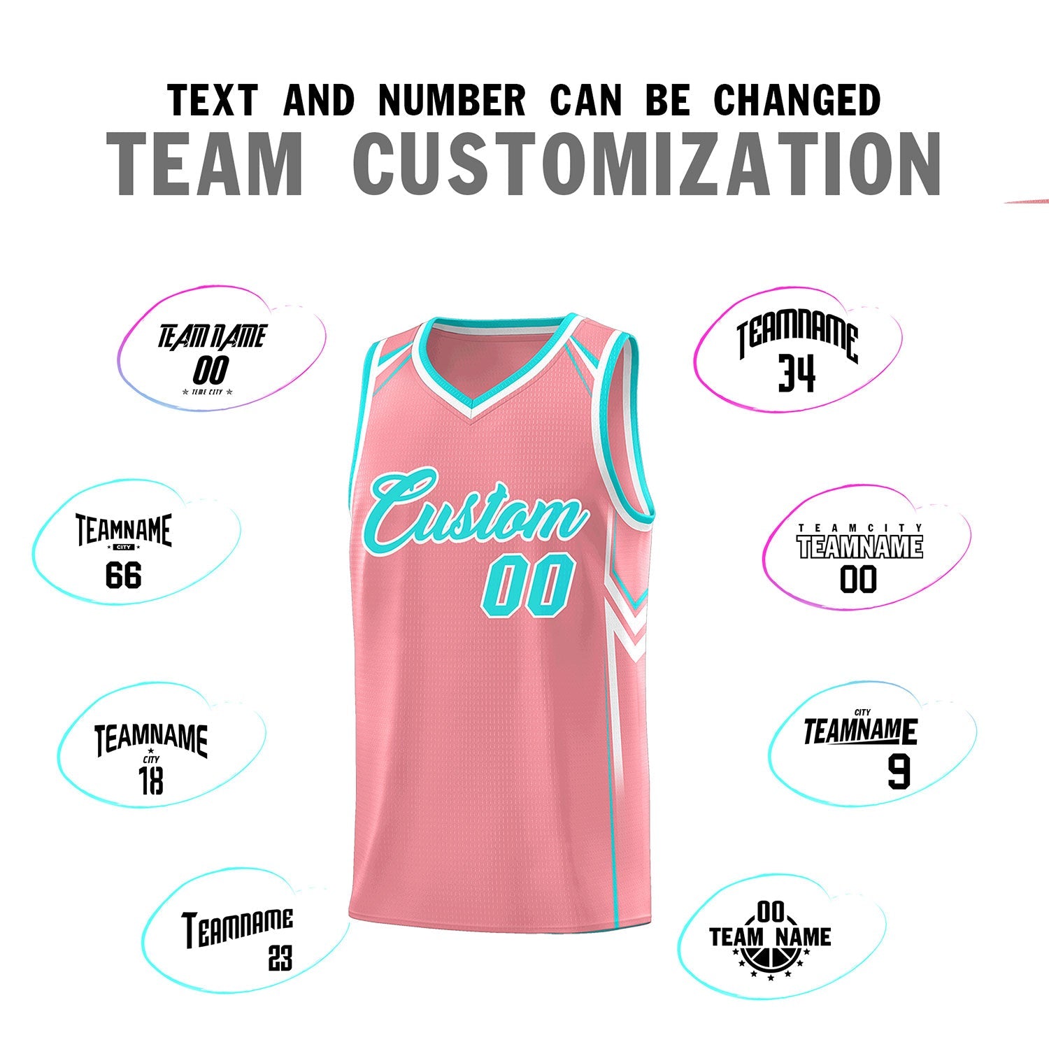 Custom Light Pink Arrow Graffiti Pattern Sports Uniform Basketball Jersey