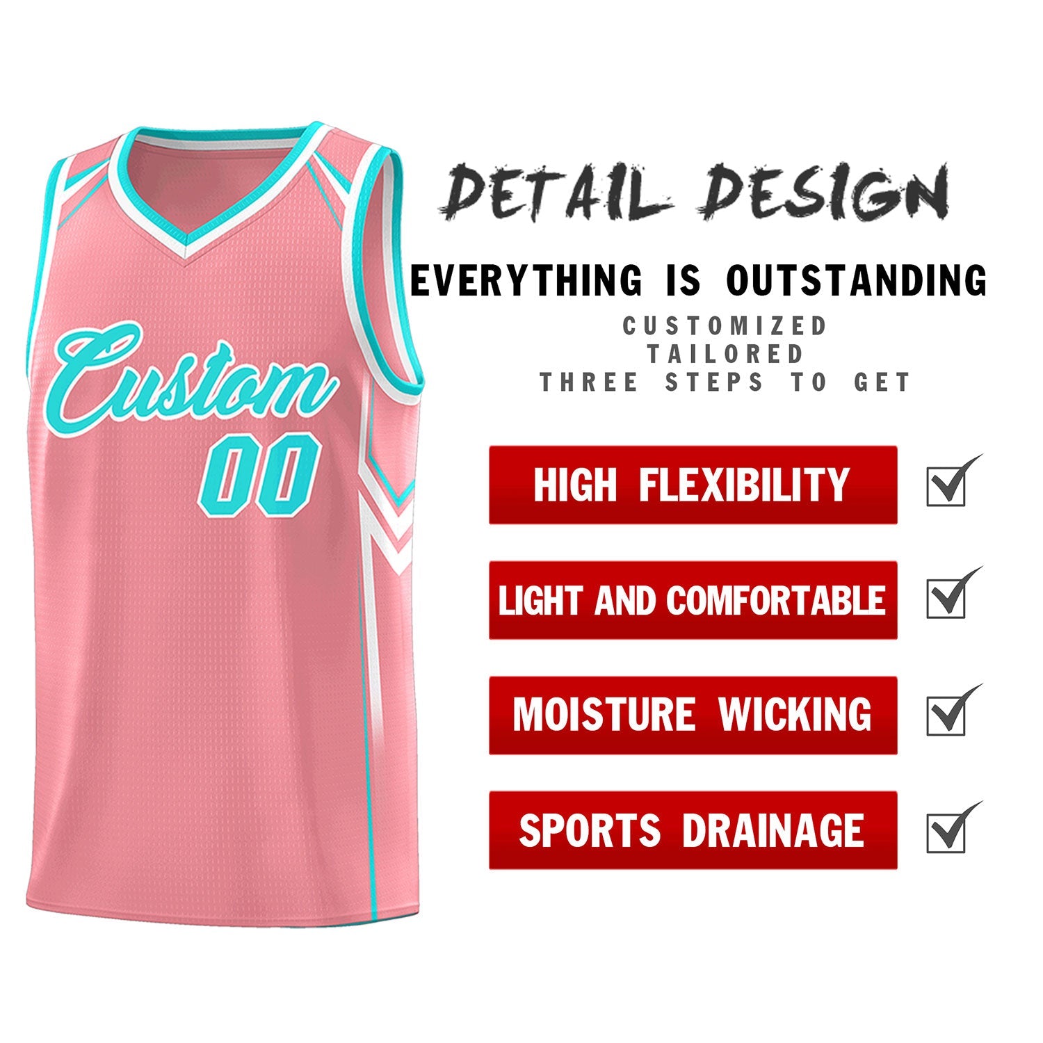 Custom Light Pink Arrow Graffiti Pattern Sports Uniform Basketball Jersey