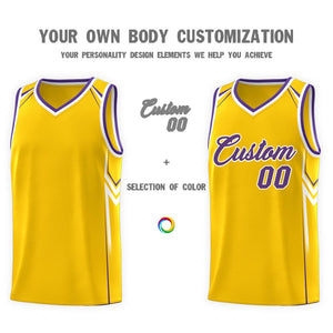 Custom Gold Arrow Graffiti Pattern Sports Uniform Basketball Jersey