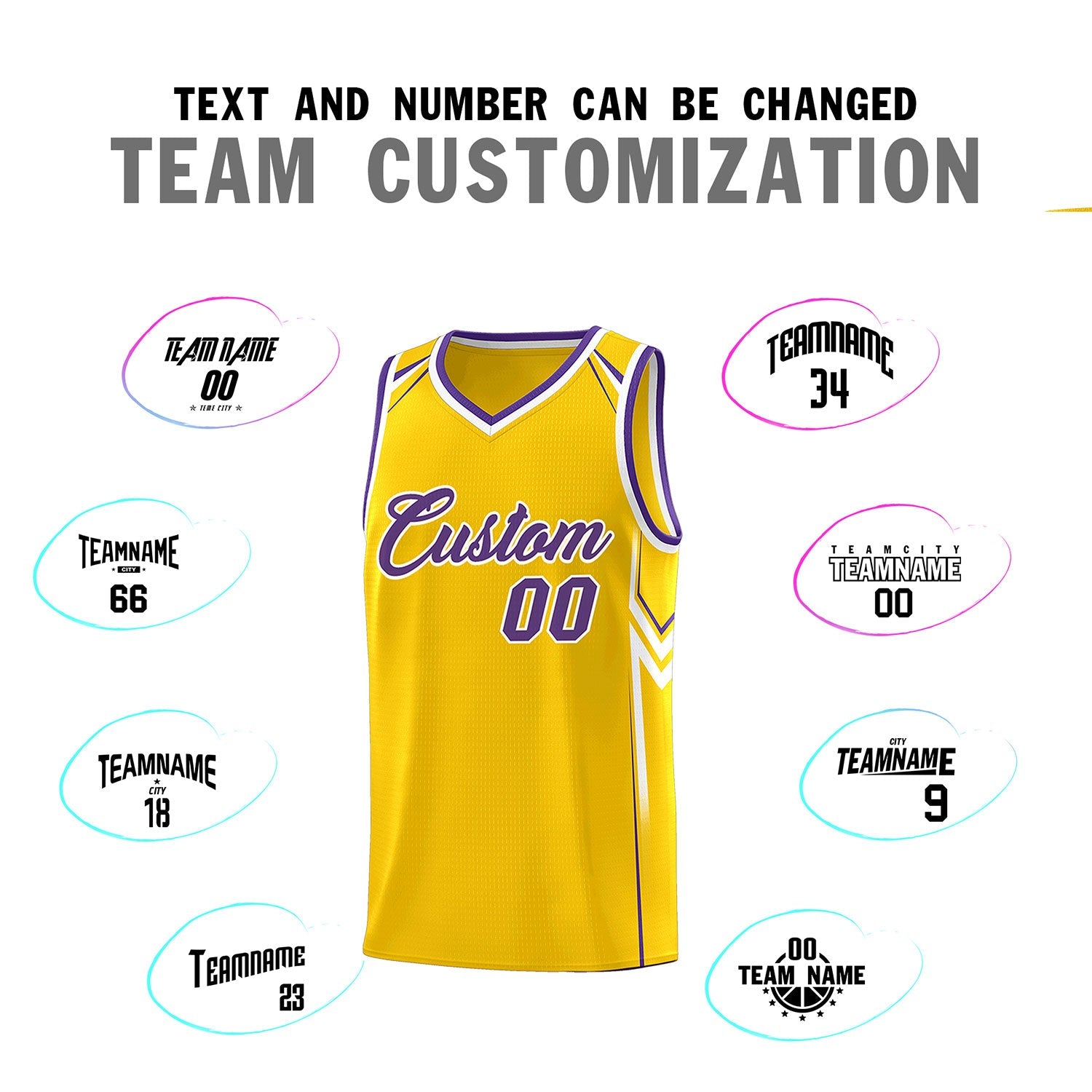 Custom Gold Arrow Graffiti Pattern Sports Uniform Basketball Jersey