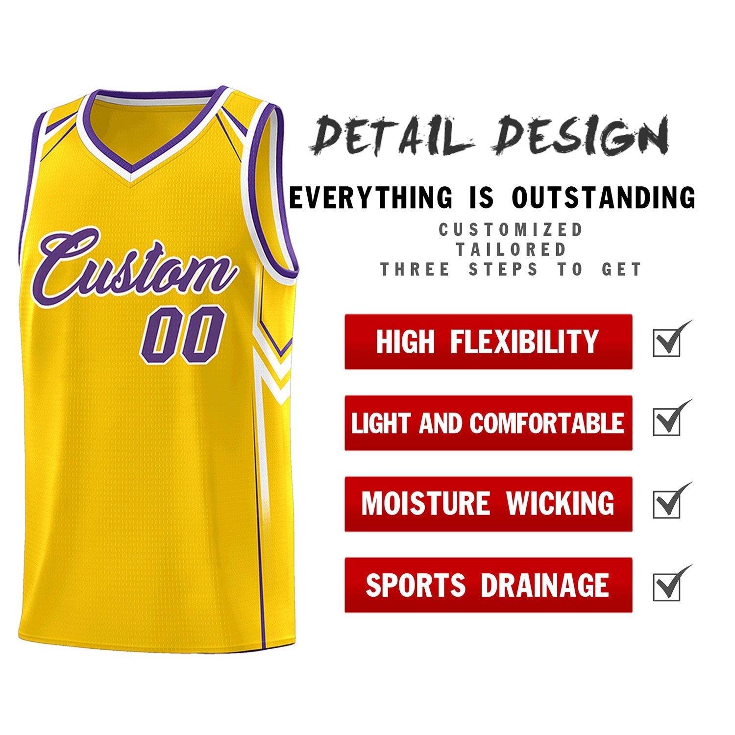 Custom Gold Arrow Graffiti Pattern Sports Uniform Basketball Jersey