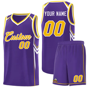 Custom Purple Arrow Graffiti Pattern Sports Uniform Basketball Jersey