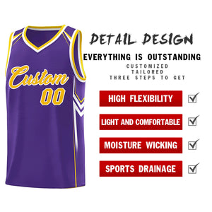 Custom Purple Arrow Graffiti Pattern Sports Uniform Basketball Jersey