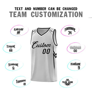 Custom Gray Arrow Graffiti Pattern Sports Uniform Basketball Jersey