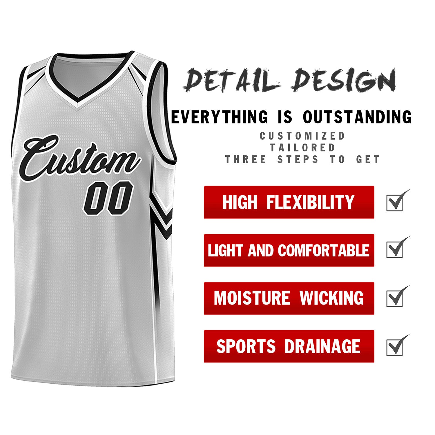 Custom Gray Arrow Graffiti Pattern Sports Uniform Basketball Jersey