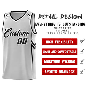 Custom Gray Arrow Graffiti Pattern Sports Uniform Basketball Jersey