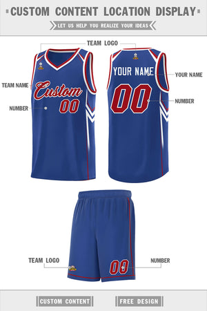 Custom Royal Arrow Graffiti Pattern Sports Uniform Basketball Jersey