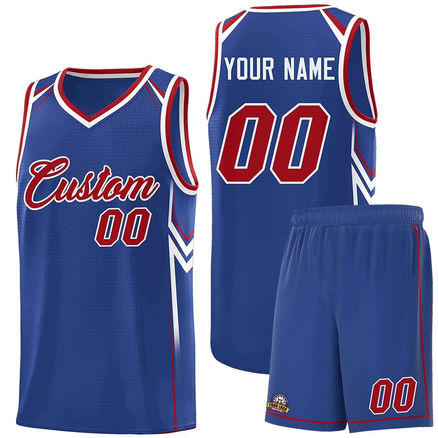 Custom Royal Arrow Graffiti Pattern Sports Uniform Basketball Jersey