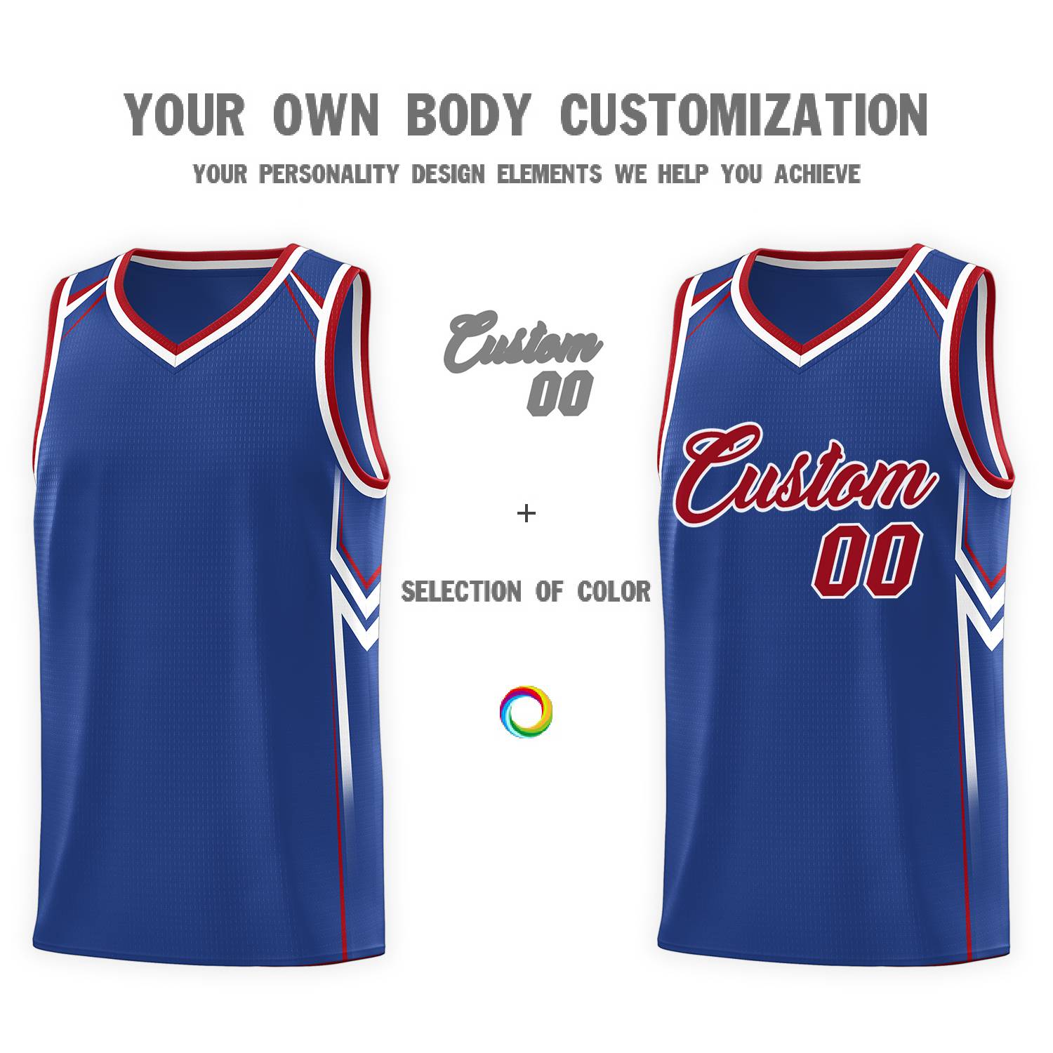 Custom Royal Arrow Graffiti Pattern Sports Uniform Basketball Jersey