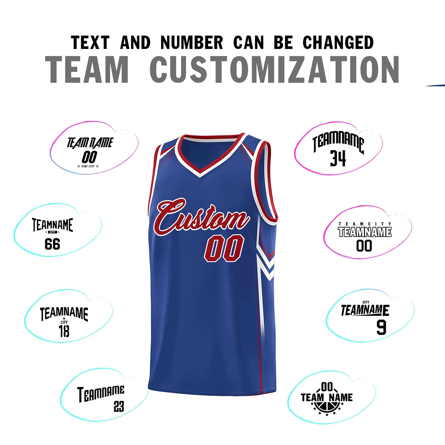 Custom Royal Arrow Graffiti Pattern Sports Uniform Basketball Jersey