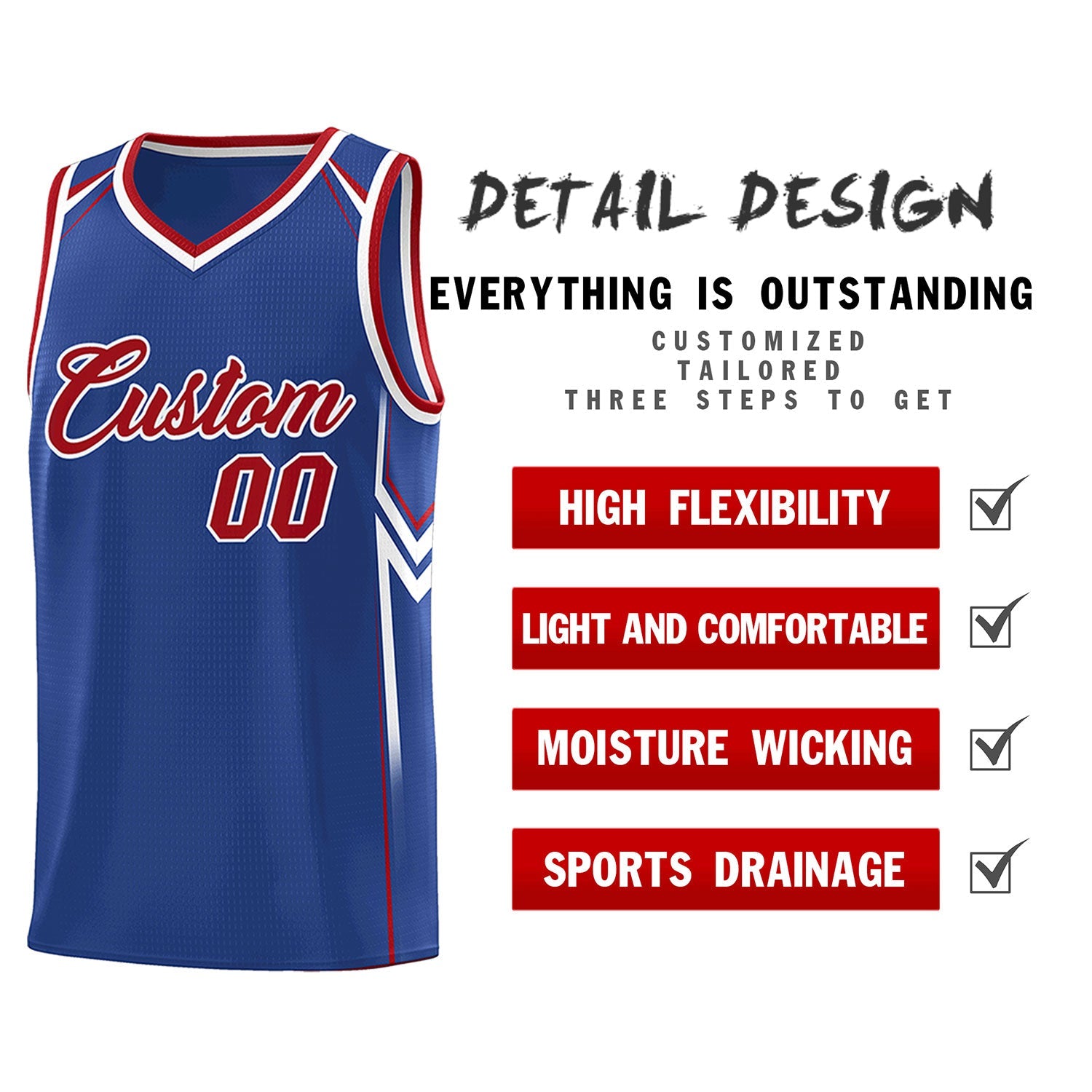 Custom Royal Arrow Graffiti Pattern Sports Uniform Basketball Jersey