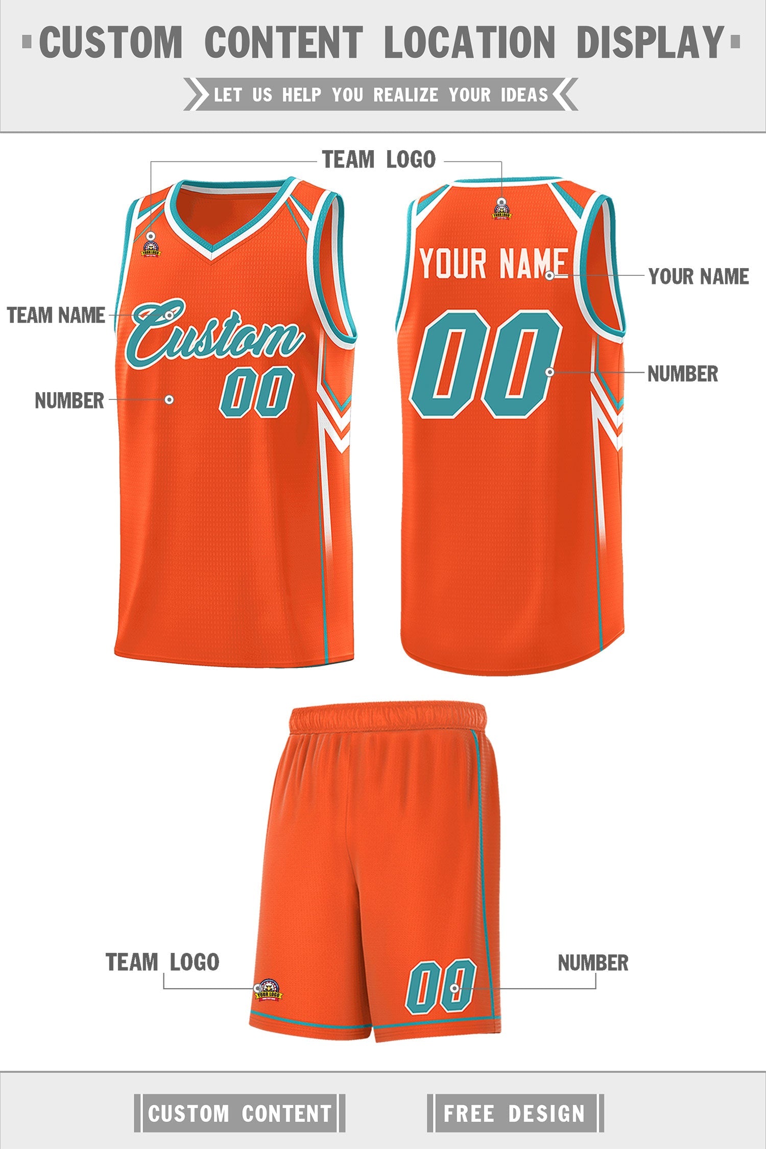 Custom Orange Arrow Graffiti Pattern Sports Uniform Basketball Jersey