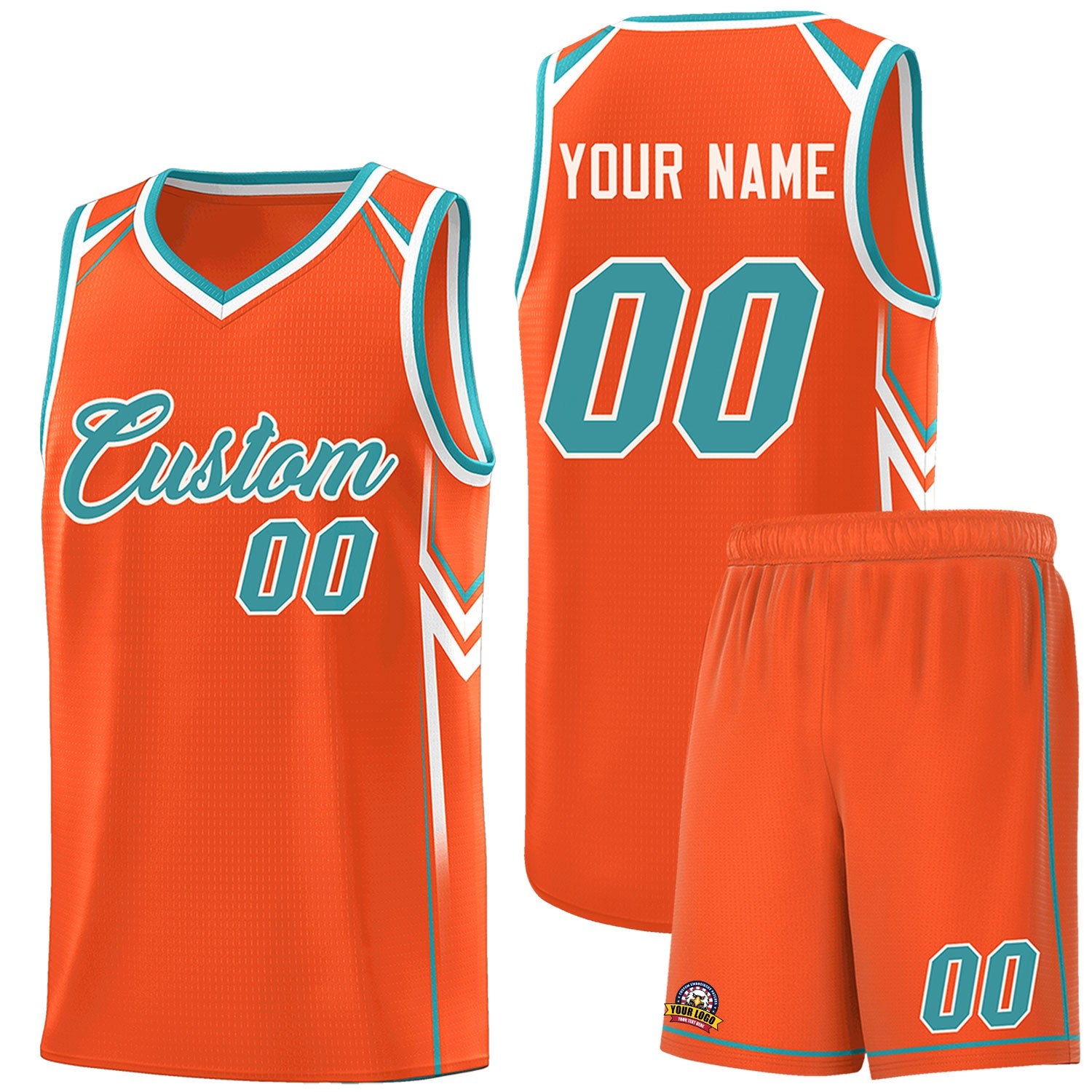 Custom Orange Arrow Graffiti Pattern Sports Uniform Basketball Jersey