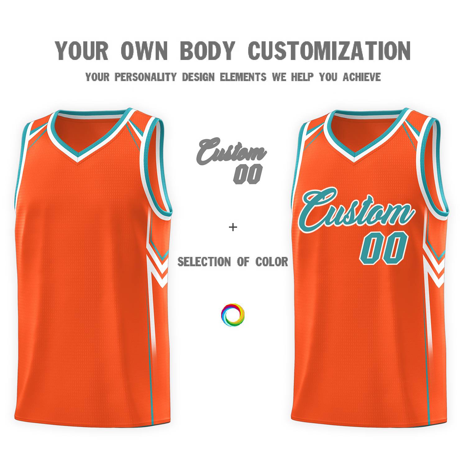 Custom Orange Arrow Graffiti Pattern Sports Uniform Basketball Jersey