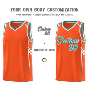 Custom Orange Arrow Graffiti Pattern Sports Uniform Basketball Jersey