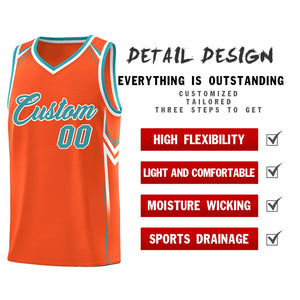 Custom Orange Arrow Graffiti Pattern Sports Uniform Basketball Jersey