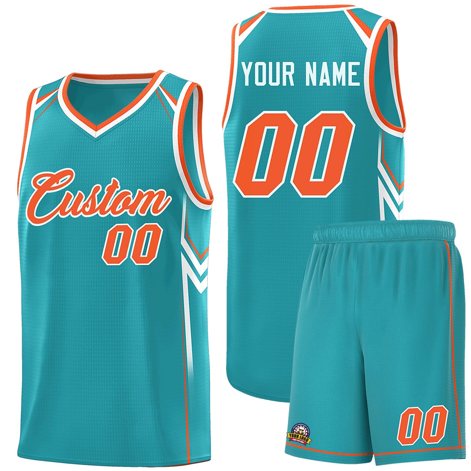 Custom Aqua Arrow Graffiti Pattern Sports Uniform Basketball Jersey