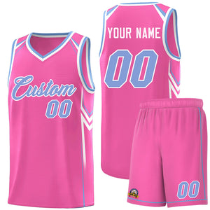 Custom Pink Arrow Graffiti Pattern Sports Uniform Basketball Jersey