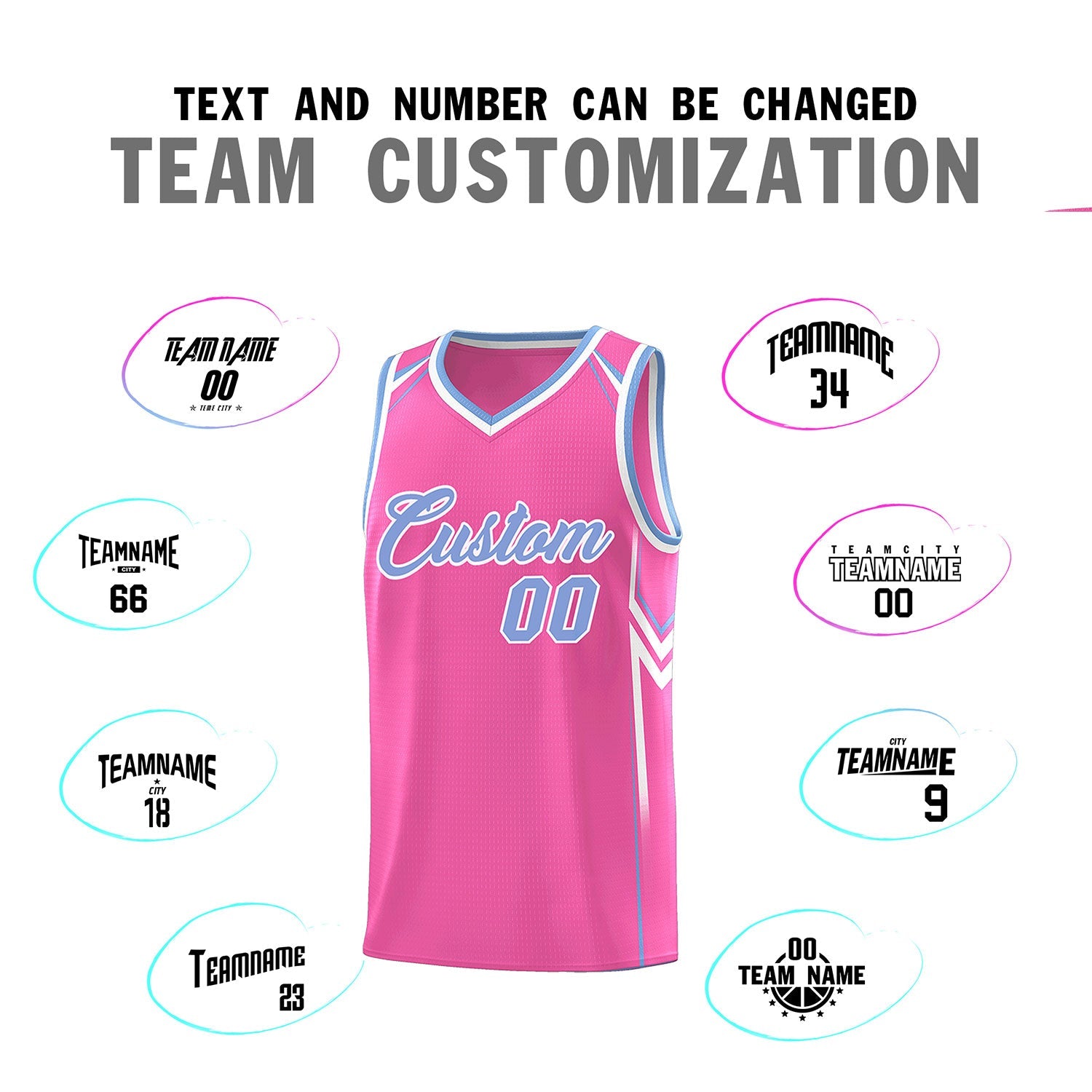 Custom Pink Arrow Graffiti Pattern Sports Uniform Basketball Jersey