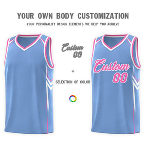 Custom Light Blue Arrow Graffiti Pattern Sports Uniform Basketball Jersey