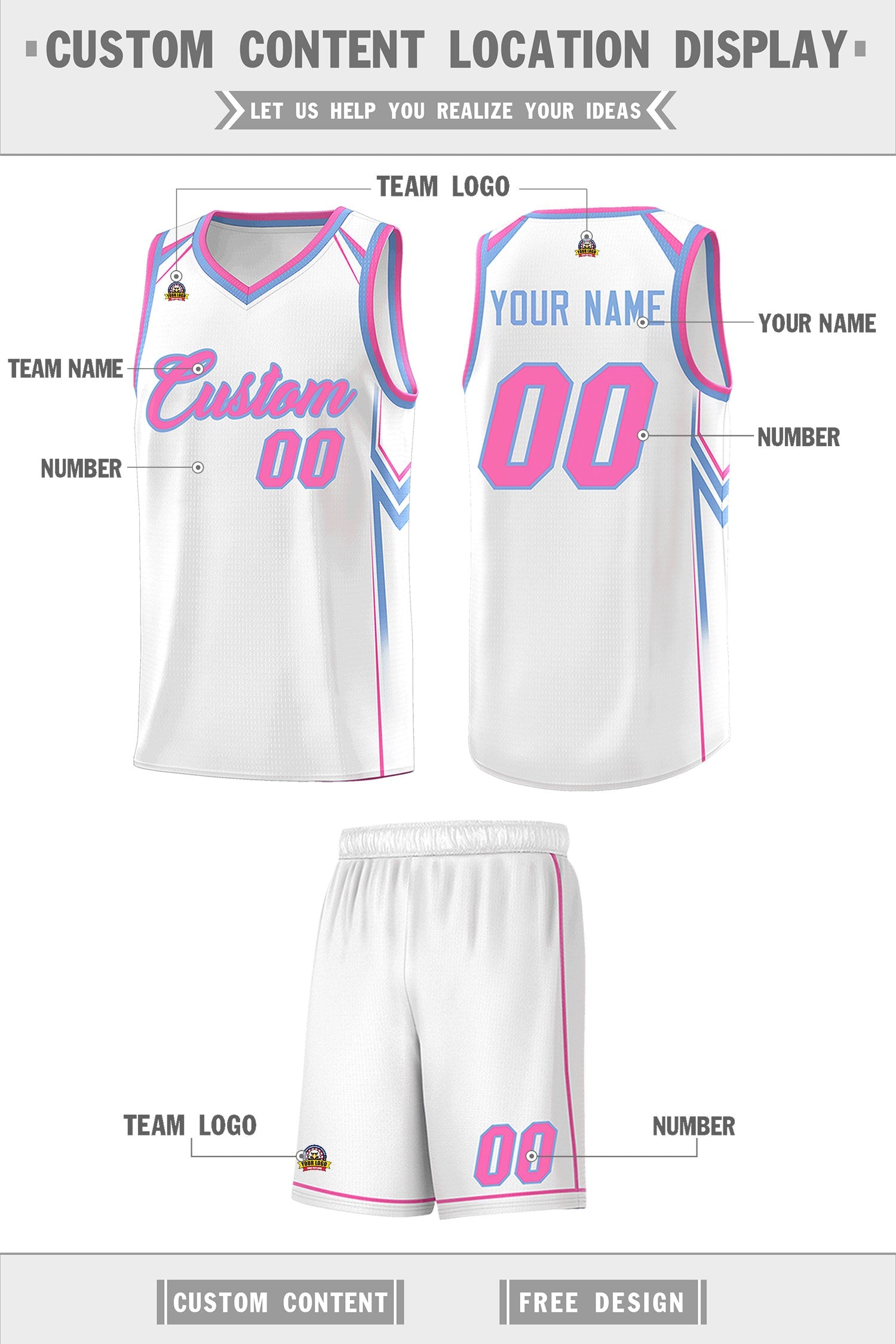 Custom White Arrow Graffiti Pattern Sports Uniform Basketball Jersey