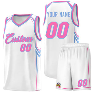 Custom White Arrow Graffiti Pattern Sports Uniform Basketball Jersey