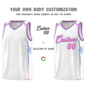 Custom White Arrow Graffiti Pattern Sports Uniform Basketball Jersey