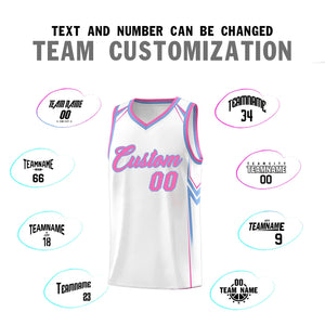 Custom White Arrow Graffiti Pattern Sports Uniform Basketball Jersey