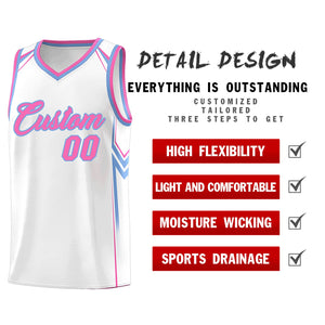 Custom White Arrow Graffiti Pattern Sports Uniform Basketball Jersey