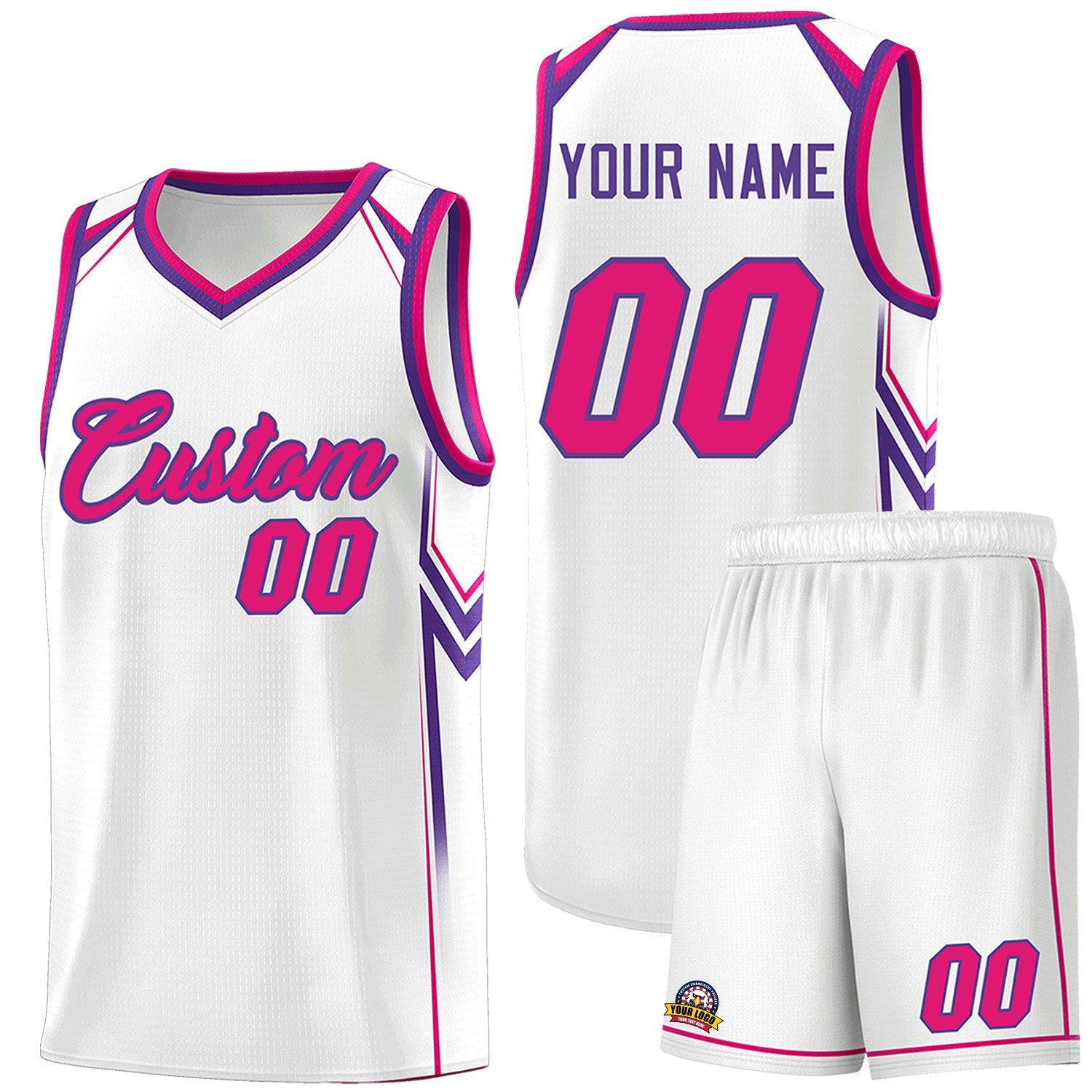 Custom White Arrow Graffiti Pattern Sports Uniform Basketball Jersey