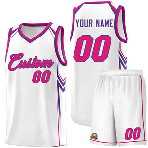 Custom White Arrow Graffiti Pattern Sports Uniform Basketball Jersey