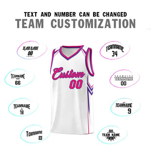 Custom White Arrow Graffiti Pattern Sports Uniform Basketball Jersey