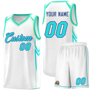 Custom White Arrow Graffiti Pattern Sports Uniform Basketball Jersey