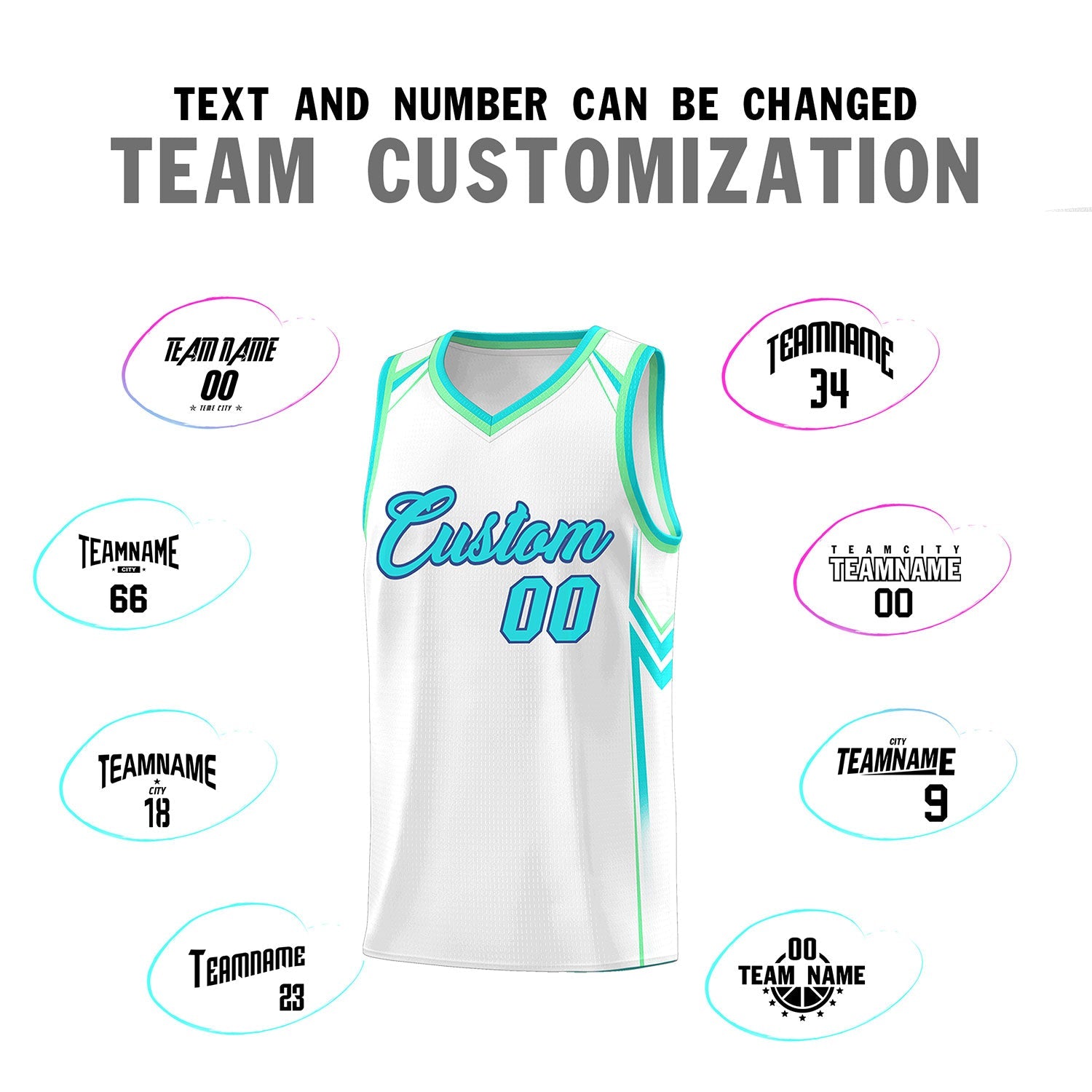 Custom White Arrow Graffiti Pattern Sports Uniform Basketball Jersey