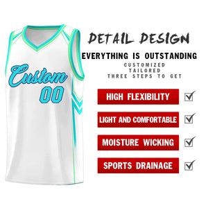 Custom White Arrow Graffiti Pattern Sports Uniform Basketball Jersey