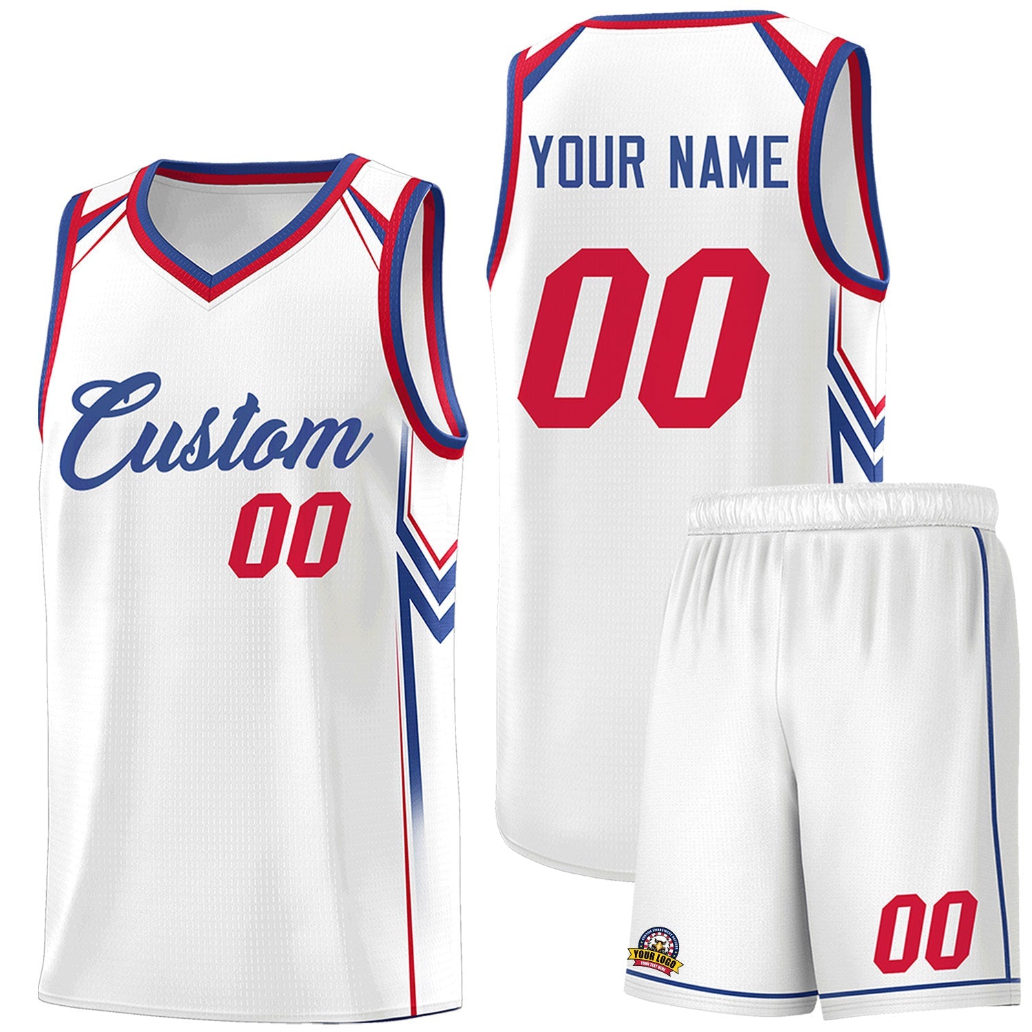 Custom White Arrow Graffiti Pattern Sports Uniform Basketball Jersey