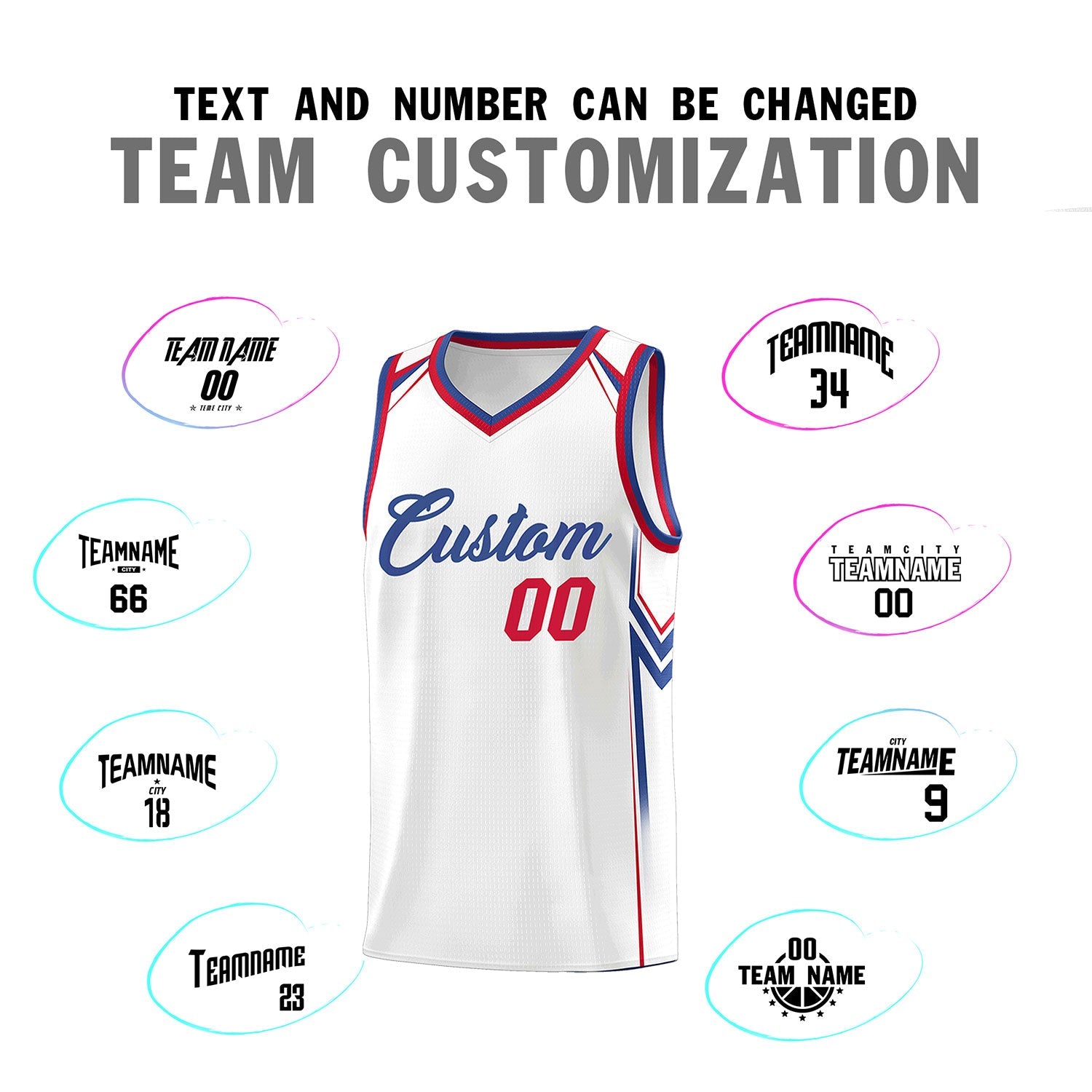 Custom White Arrow Graffiti Pattern Sports Uniform Basketball Jersey