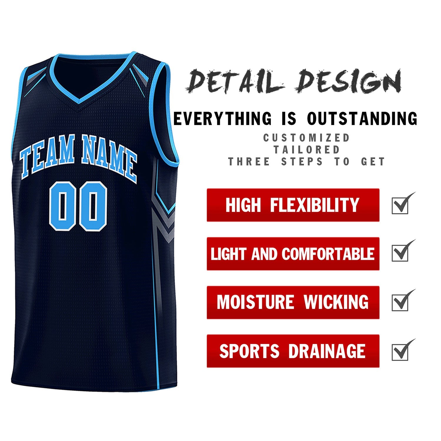 Custom Navy Arrow Graffiti Pattern Sports Uniform Basketball Jersey