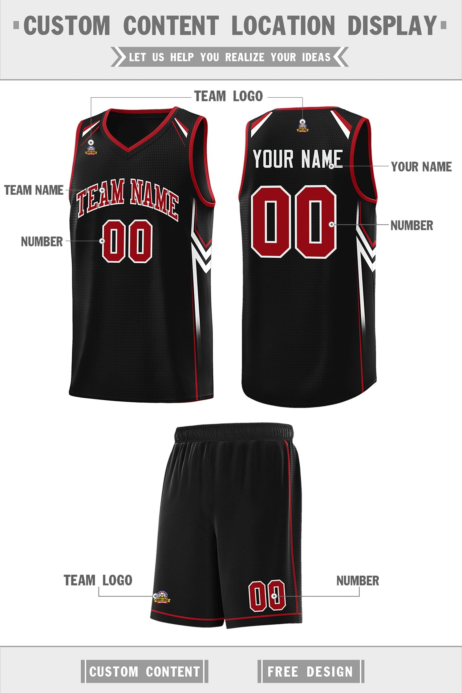 Custom Black Arrow Graffiti Pattern Sports Uniform Basketball Jersey