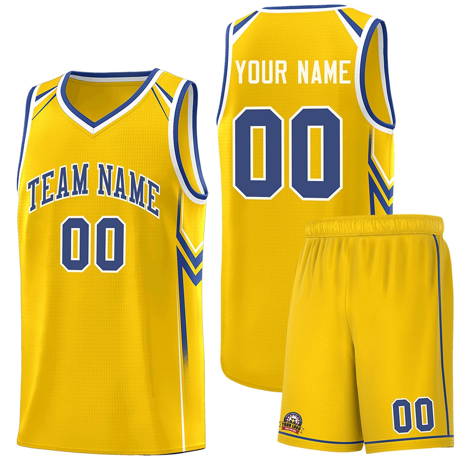 Custom Gold Arrow Graffiti Pattern Sports Uniform Basketball Jersey