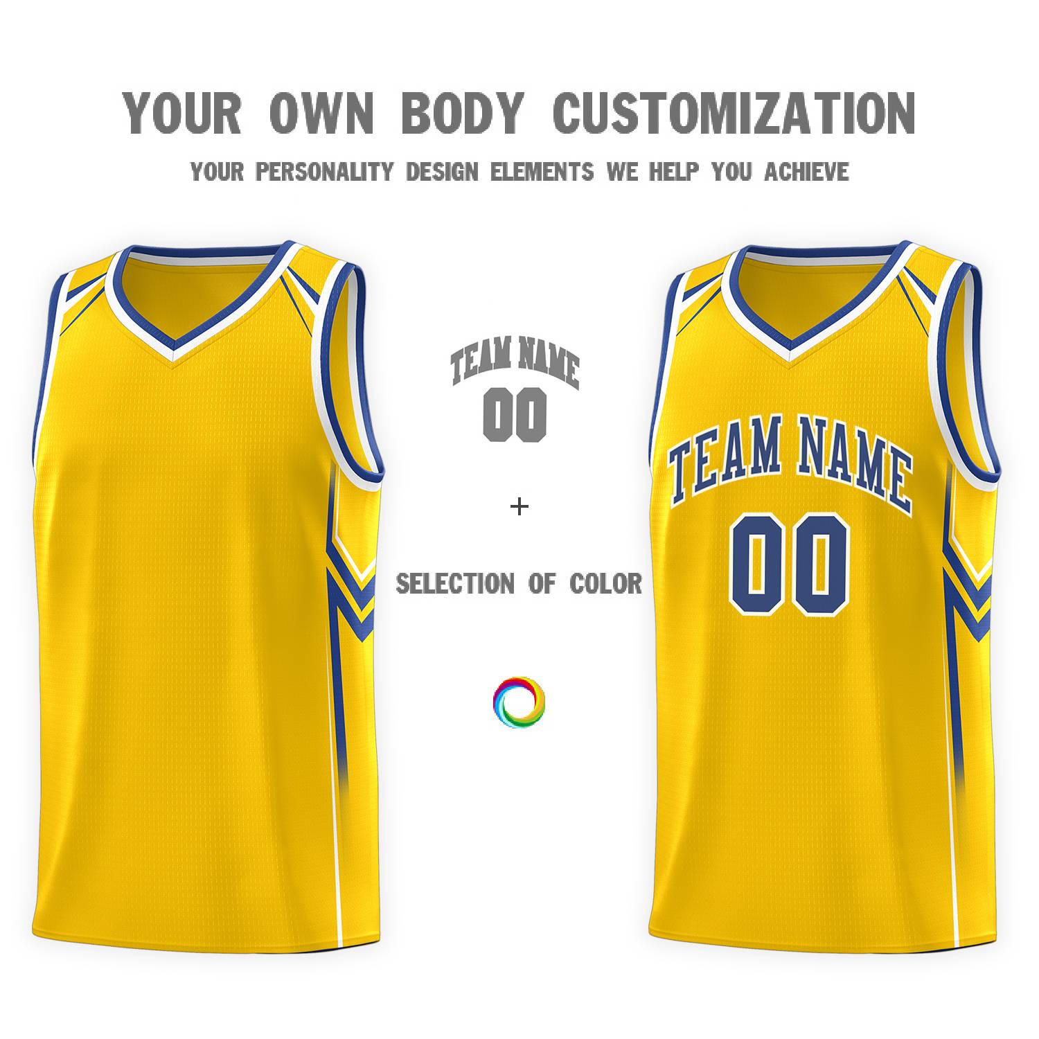 Custom Gold Arrow Graffiti Pattern Sports Uniform Basketball Jersey