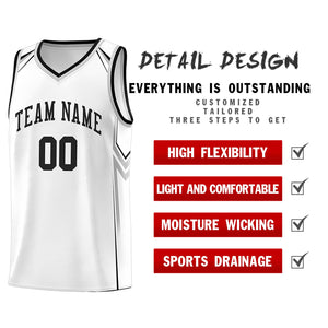 Custom White Arrow Graffiti Pattern Sports Uniform Basketball Jersey